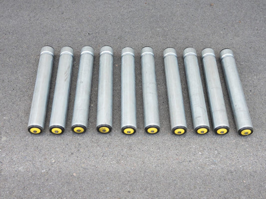 (Lot of 10) Interroll 1700 Series Conveyor Rollers 18" x 63mm M8x1.25 Threads
