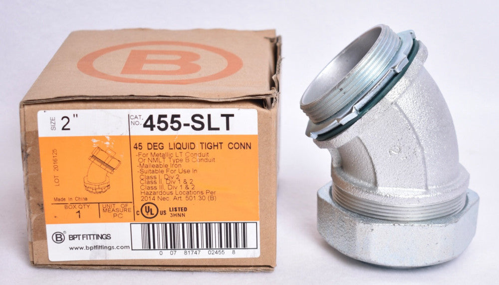 Bridgeport 45 Deg Elbow 2" Liquid-Tight Conduit  455-SLT