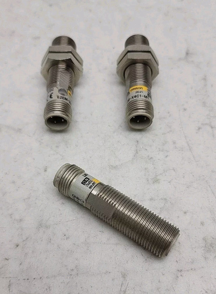3 Pack Omron E2EM-X4C1-M1 Long Distance Proximity Switch 12-24 Vdc Used