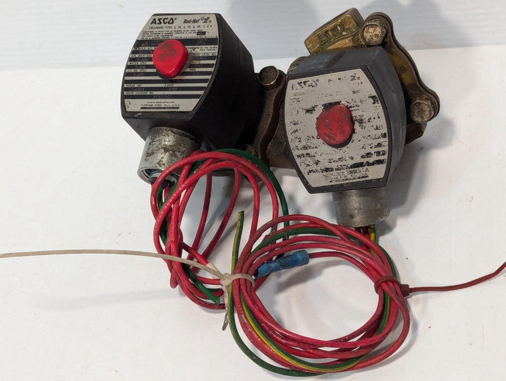Lot of 2 Asco EF8210G7 Red-Hat II Brass Solenoid Valve