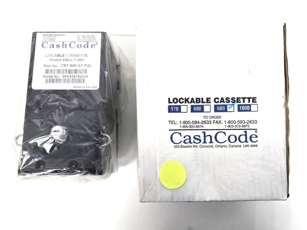 CASHCODE LOCKABLE CASSETE  VAULT 600