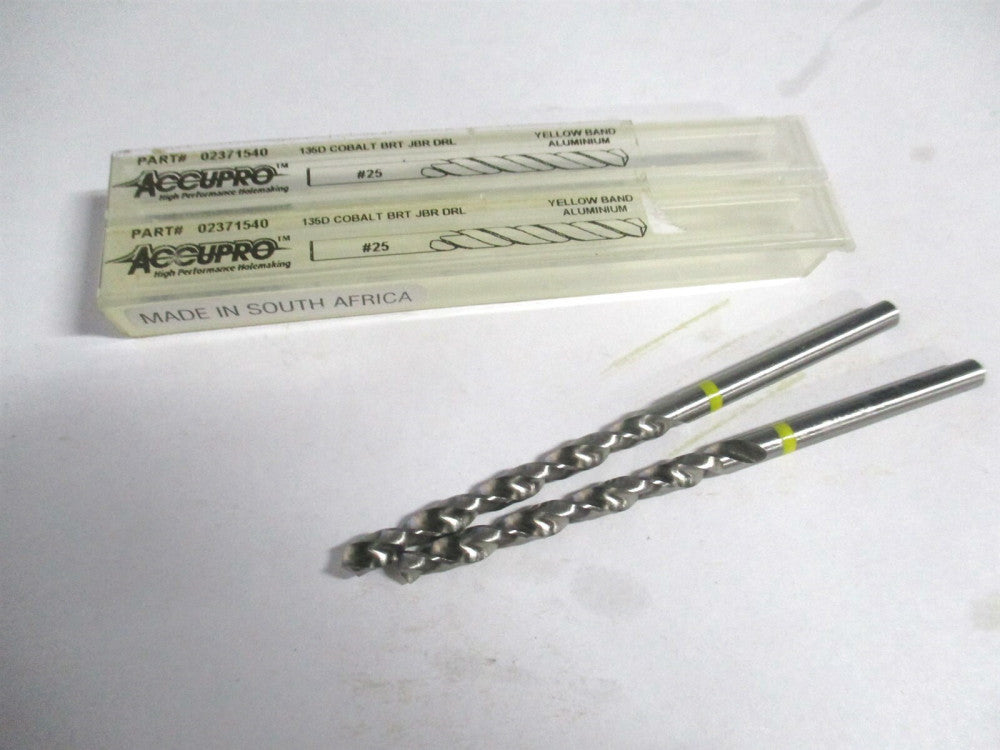 (1AQ0379-AC) #25 x 75mm OAL 130° Vanadium HSS Spiral Flute Jobber Drill - Qty 2