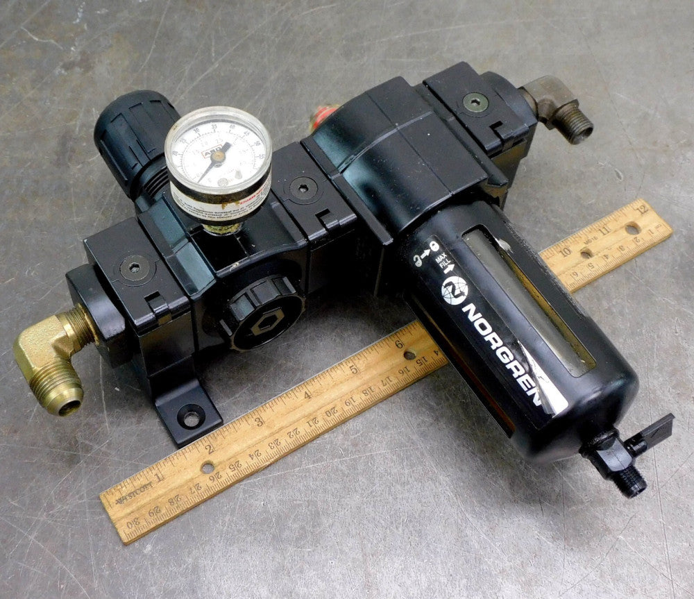 Norgren R73G-3AK-RMN, L74M-3AP-QPN Air Pressure Filter Regulator 3/8 in. NPT