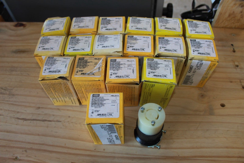 Lot of 17 Hubbell HBL2313 Twist Lock Connectors 20A 125V