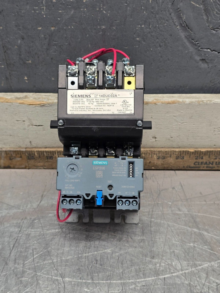 SIEMENS SIZE 1 STARTER 14DUD32A*, W/3UB8123-4DW2, 110/220V COIL  MAKE OFFER!