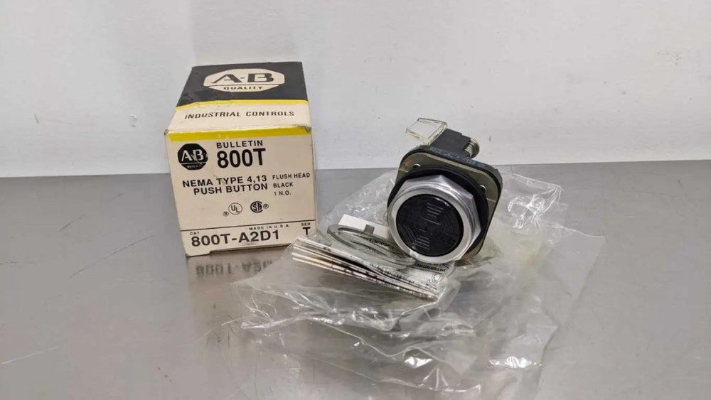 Allen-Bradley 800T-A2D1 Flush Head Push Button Ser T 1NO Black