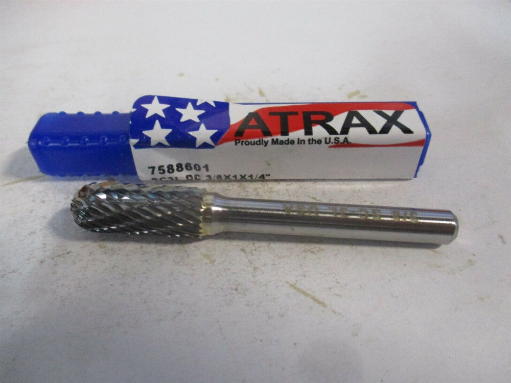 Atrax (SC-3ADC-ATX) 3/8" x 1/4" x 1" x 2-1/4" Double Cut Cylinder w/ Radius Burr