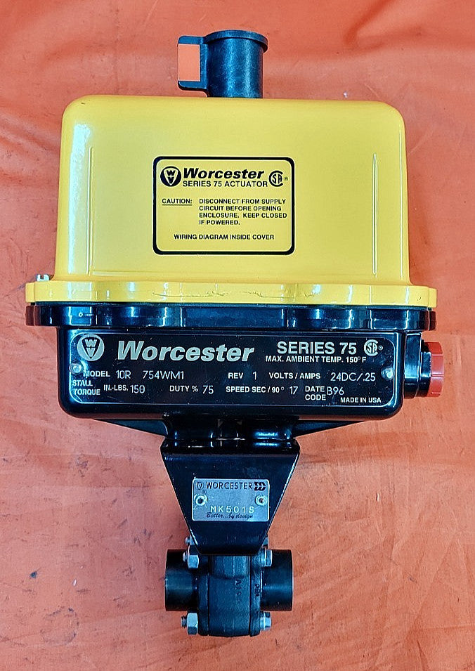 WORCESTER SERIES 75 ACTUATOR M/N: 10R754WM1  1/2" VALVE