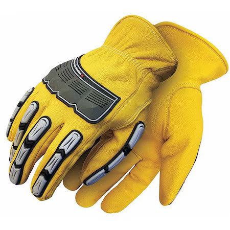 Bdg 20-1-10695-L Leather Drivers Gloves, Shirred Slip-On Cuff, Keystone Thumb,