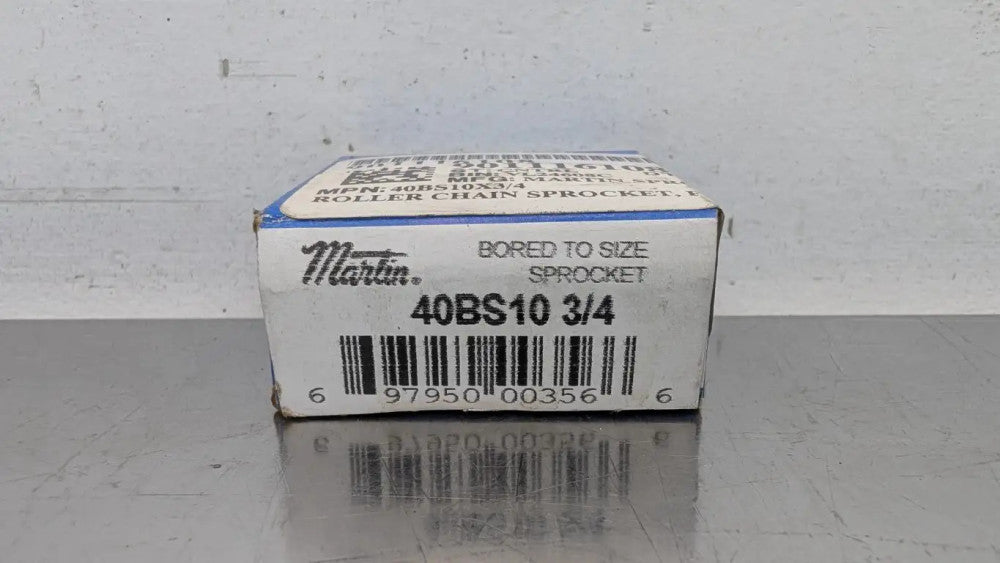 Martin 40BS10 3/4 Bored to Size Sprocket 0.7500" ID 40 Chain 10 Teeth Factory Se