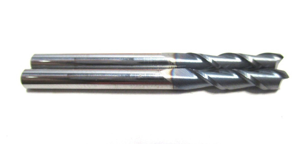 MADE IN USA 1/8 x 1/8 x 1/2 x 1-1/2 2F CC SE RH Carbide Square End Mill - 2 PC