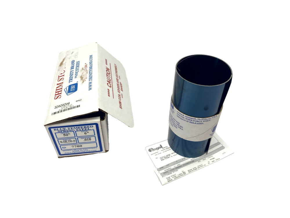 Trinity M-6BLT50-10 Blue Tempered Spring Steel Shim 0.010" Thick 6" x 50" Length