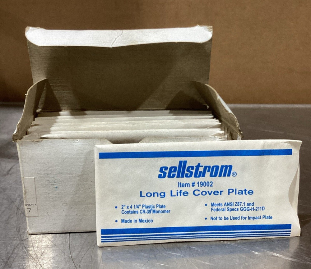 Lot Of 10, Sellstrom CR-39 Plastic Long Life Cover Plate 4 1/4" x 2" Clear