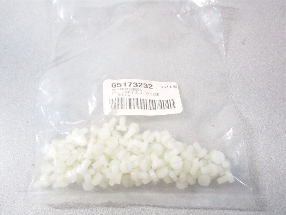 (CHS-M4-6MM-N) M4x0.7 x 6.00 mm Nylon Slotted Machine Screw - Pack of 100 