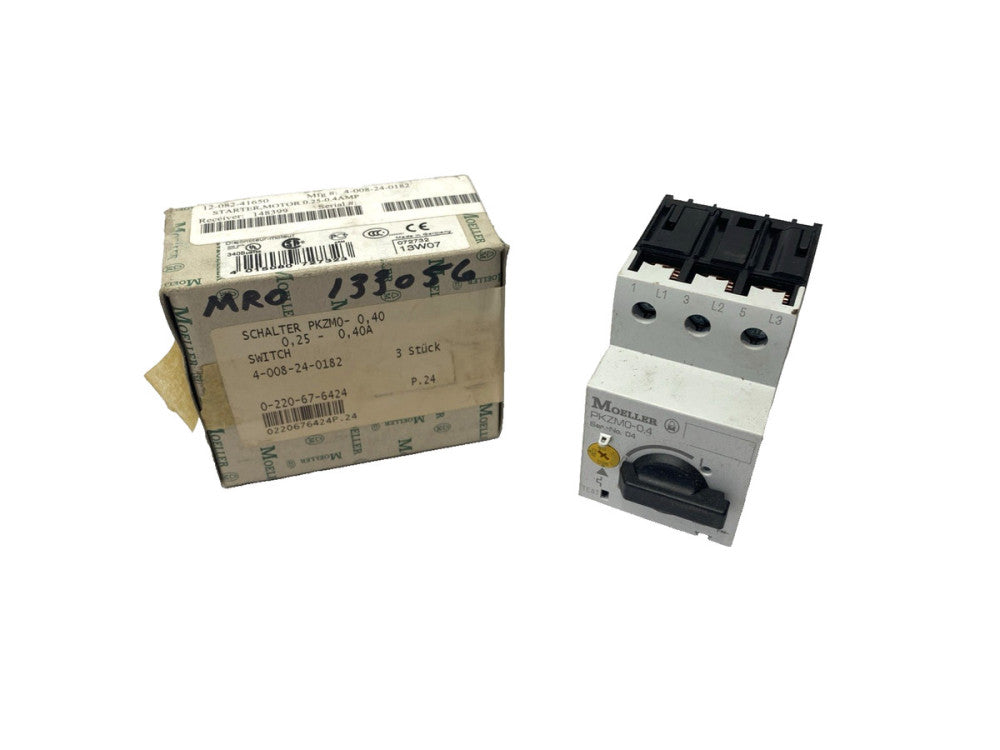 Moeller PKZM0-0,4 Motor Control Circuit Breaker 0.25-0.4A PKZM0-0.4