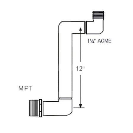 Westlake Pipe & Fittings G230212 Swing Joint,1 1/4 X 1 1/4 In,Schedule 40