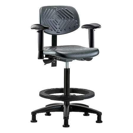 Zoro Select Br-Phbch-Rg-T0-A1-Bf-Rg-Blk High Bench Chair Ergonomic Chair,