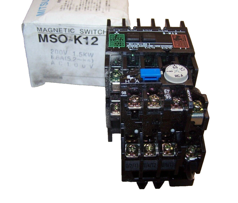 NEW MITSUBISHI 5.5 KW MOTOR STARTER 20 AMP 5.2-8 AMP ADJUSTING OVERLOAD  MSO-K12