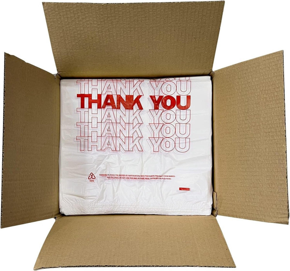 TashiBox Plastic bags with handles，thank you bags，Measures 11.5" X 6.25" X... 