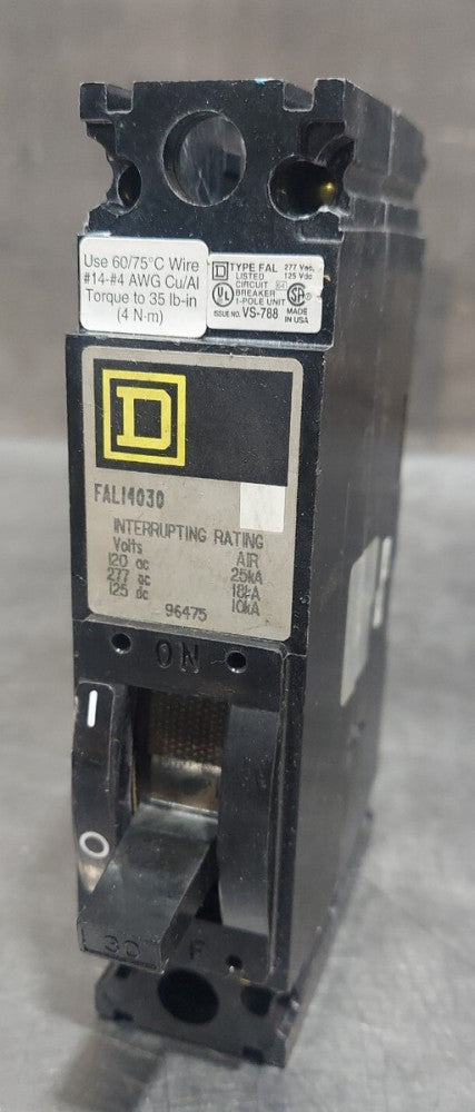 SQUARE D #FAL14030 30A 277 Vac 1 Pole CIRCUIT BREAKER