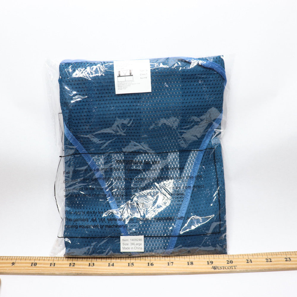 ASN INC Inside Only Safety Vest Blue Type Class 1 Medium Reflective
