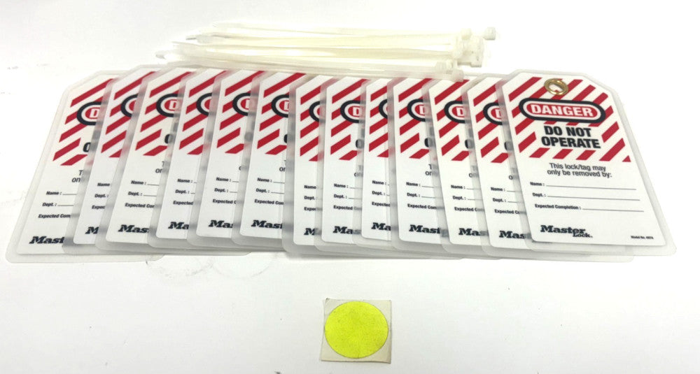 MASTER LOCK 497A SAFETY LOCKOUT TAGS 497A LOT OF 13