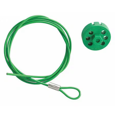 Brady 122255 Cable Lockout,Green,5 Ft. L Cable