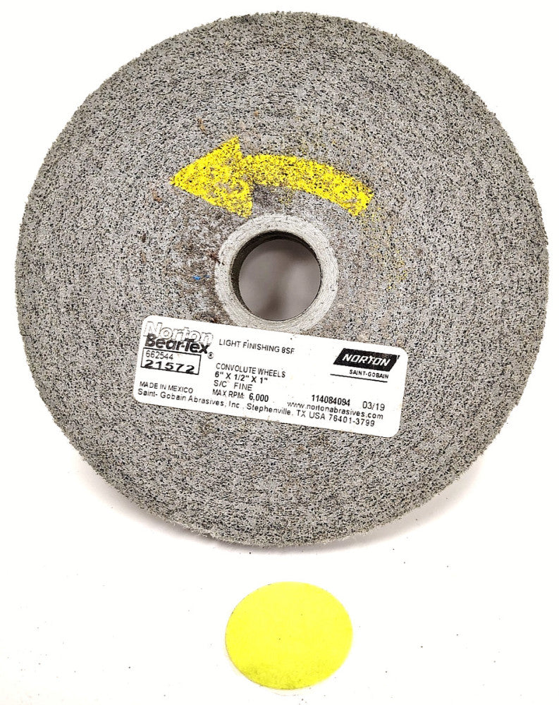 NORTON BEAR-TEX CONVOLUTE WHEELS 21572 6" X 1/2" X 1"