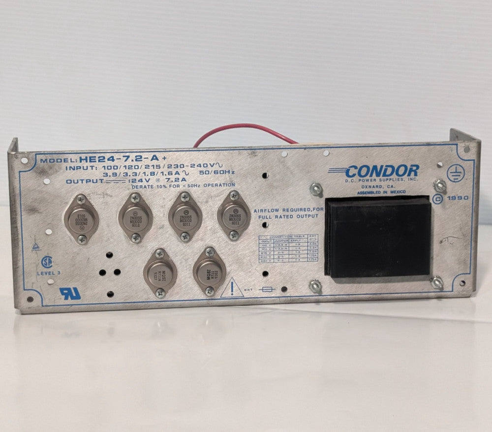 Condor HE24-7.2-A+ Linear Switching Power Supply, 50/60Hz, 24 V, 7.2 A Output