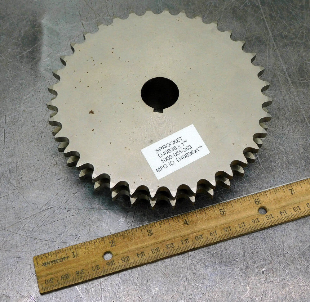 Martin D40B36 Double Roller Chain Sprocket Keyed 36 Teeth  1" Bore #40