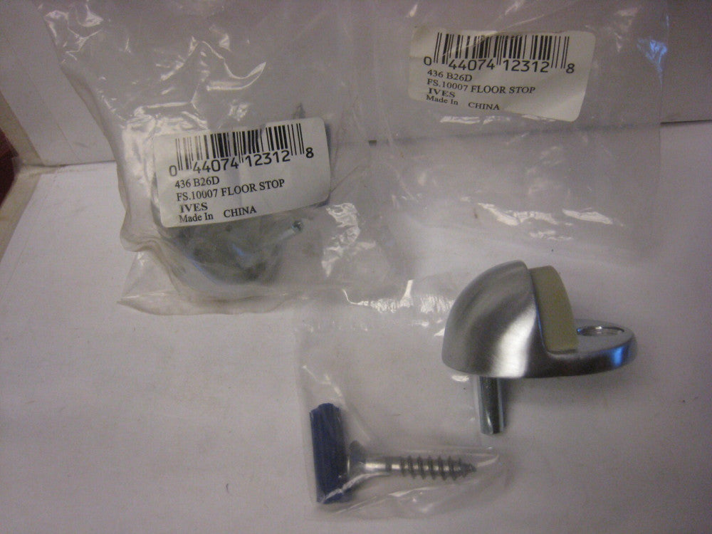 2 yes 2  Ives 436B26D Floor Mount Door Stop Satin Chrome 1-3/8" x 1-3/4" x 2"