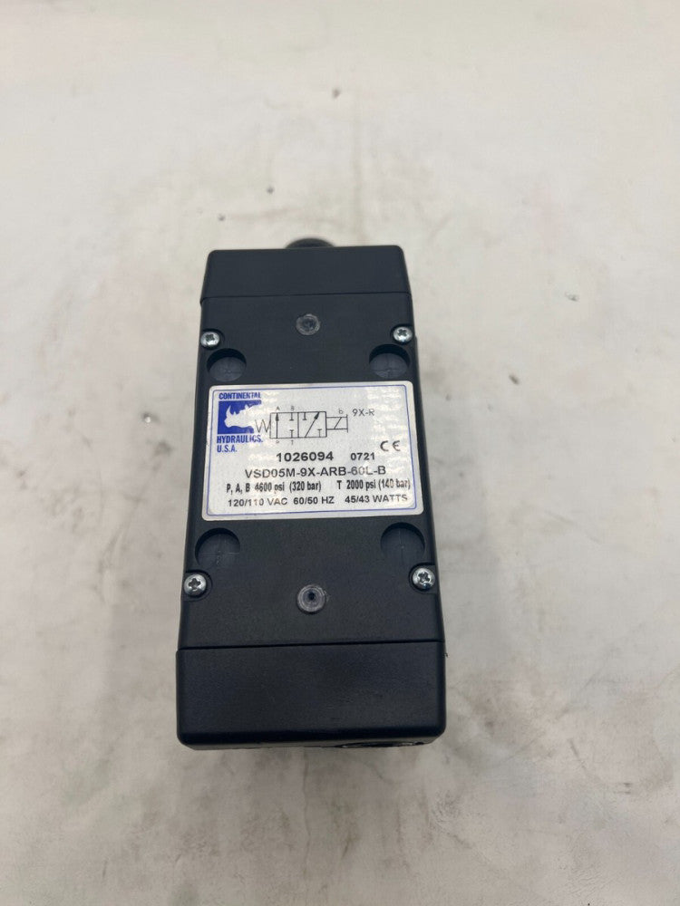(QTY 1) Continental Hydraulics  VSD05M-9X-ARB-60L-B  120/110 VAC 60/50 HZ