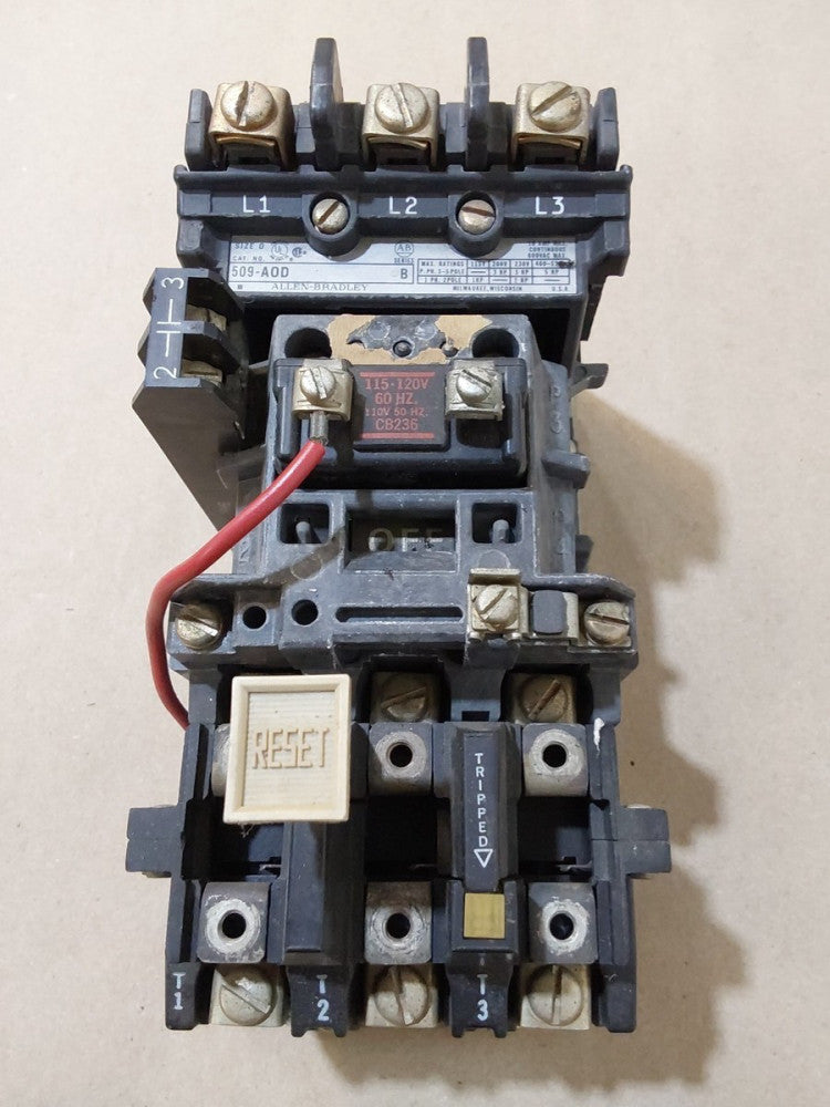 Allen-Bradley 509-AOD Size 0 Motor Starter With 120 Volt Coil