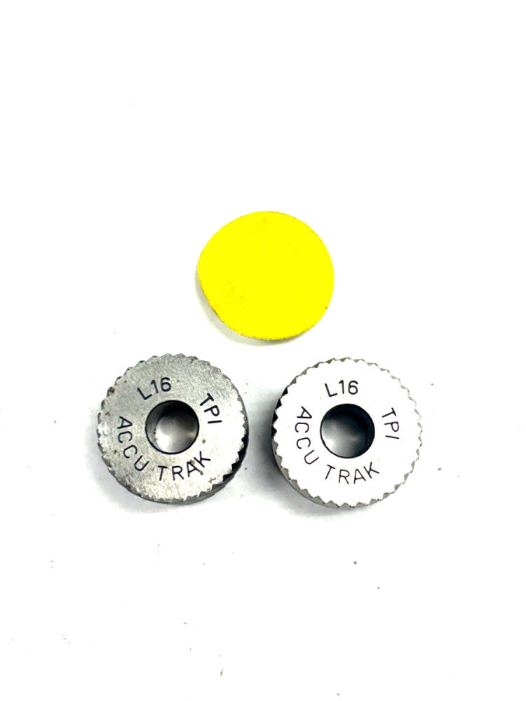 ACCU TRAK TOOL #L16 BEVELED KNURLING WHEEL OD-3/4" ID-1/4" LOT OF 2