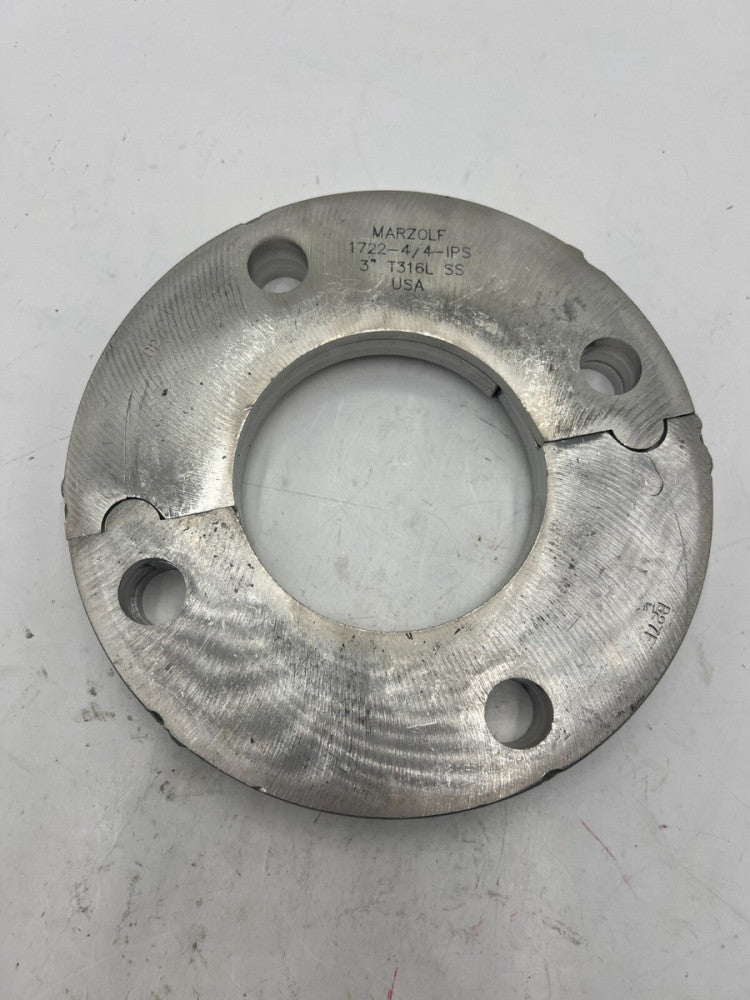 (QTY 1) Marzolf 1722-4/4-IPS ,  3" T-316L Stainless Steel Flange