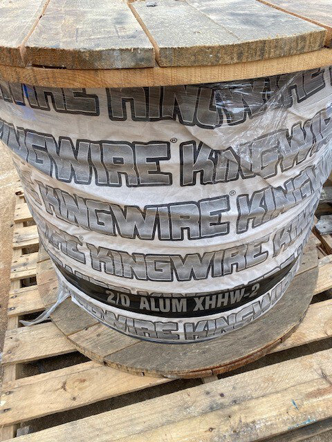5,000 FT KINGWIRE 2/0-XHHW-2 Aluminum XLP Insulation Cable Black 600V