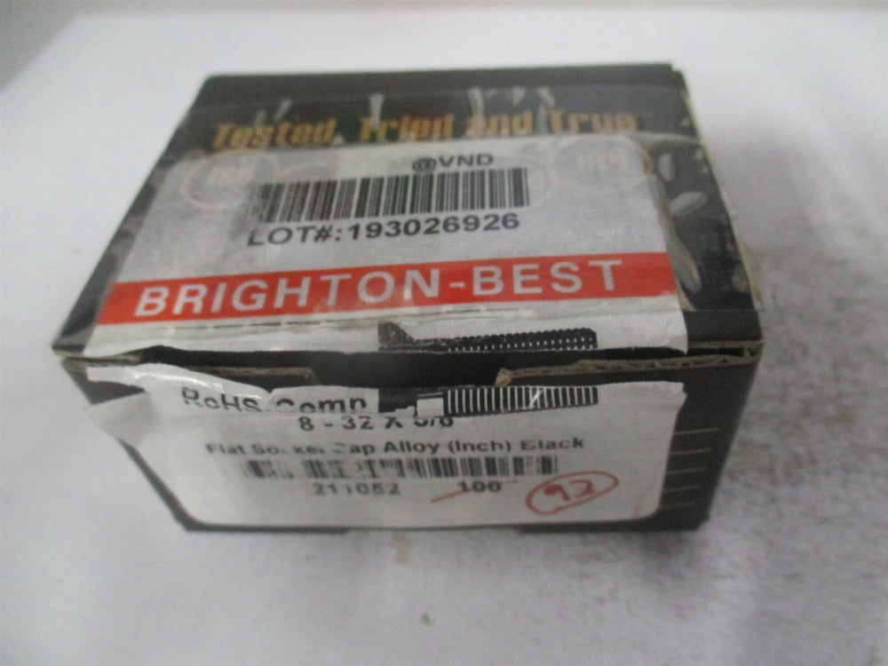 (211052P) #8-32 UNC Hex Socket Alloy Steel 82° Flat Cap Screw - Pack of 92