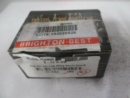 (211052P) #8-32 UNC Hex Socket Alloy Steel 82° Flat Cap Screw - Pack of 92