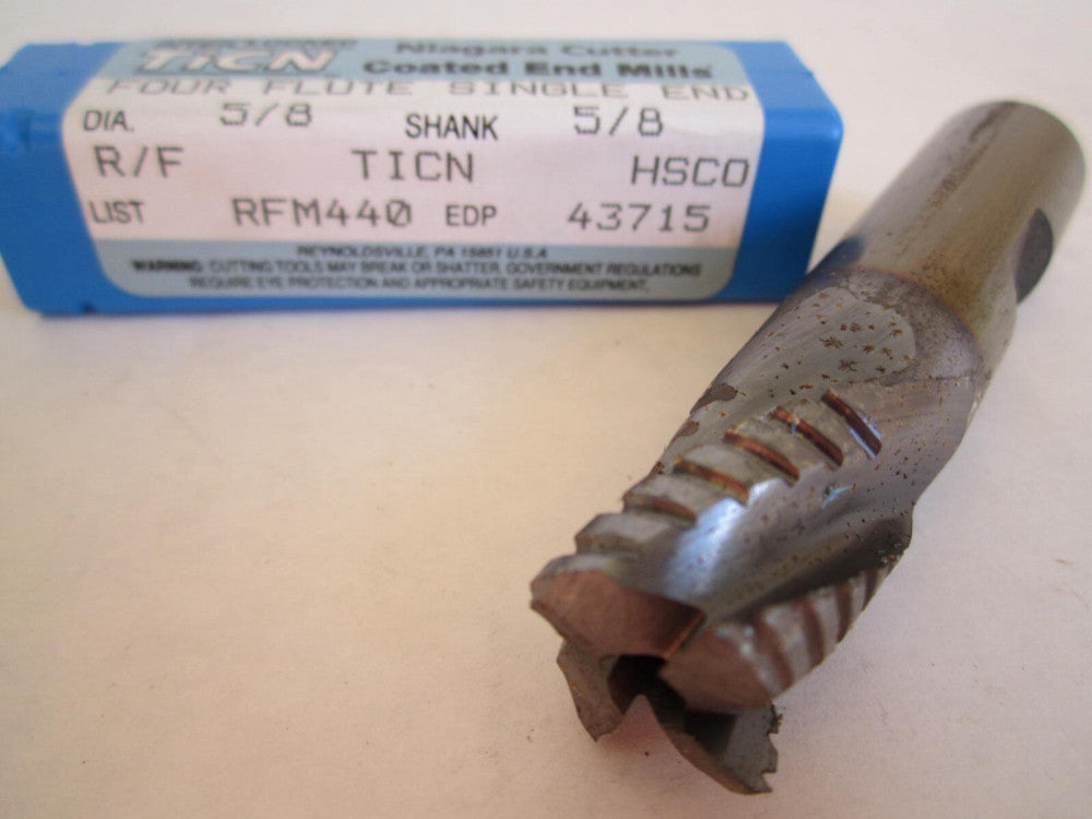 Niagara (43715)  5/8" x 3/4" x 5/8" x 2-7/8" OAL HSCO TiCN 4-Flute Endmill 
