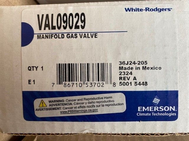1/2" Slow Open J-Ser Gas Valve, 24V, VAL09029 White Rodgers