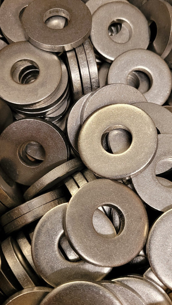 Lot Of 100 Thick 18-8 Stainless Steel Washers 1/2" x 1-3/8" x 3/16"
