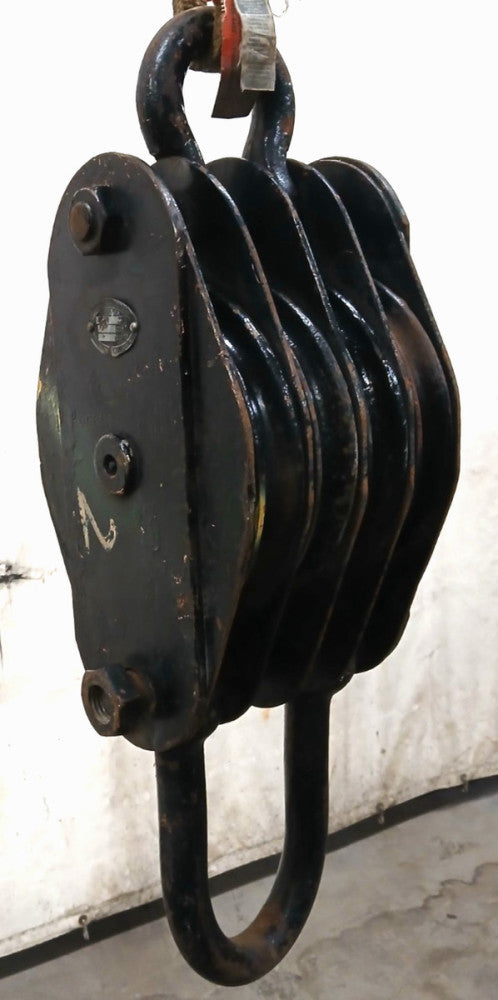 MCKISSICK 10" 4 SHEAVE SNATCH BLOCK WIRE ROPE SIZE 1-1/4" 2-42BB BRONZE BEARINGS