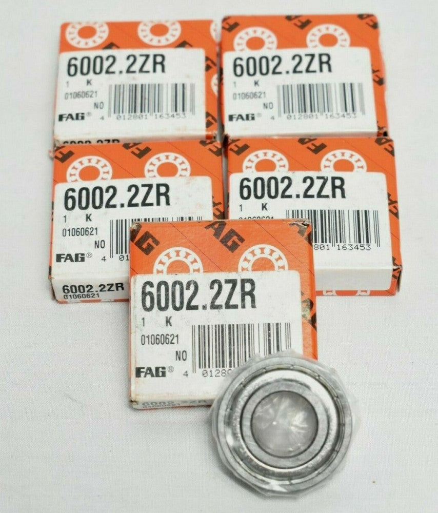 [Lot of 5] FAG 6002.2ZR Ball Bearing 15mm ID x 32mm OD x 9mm W