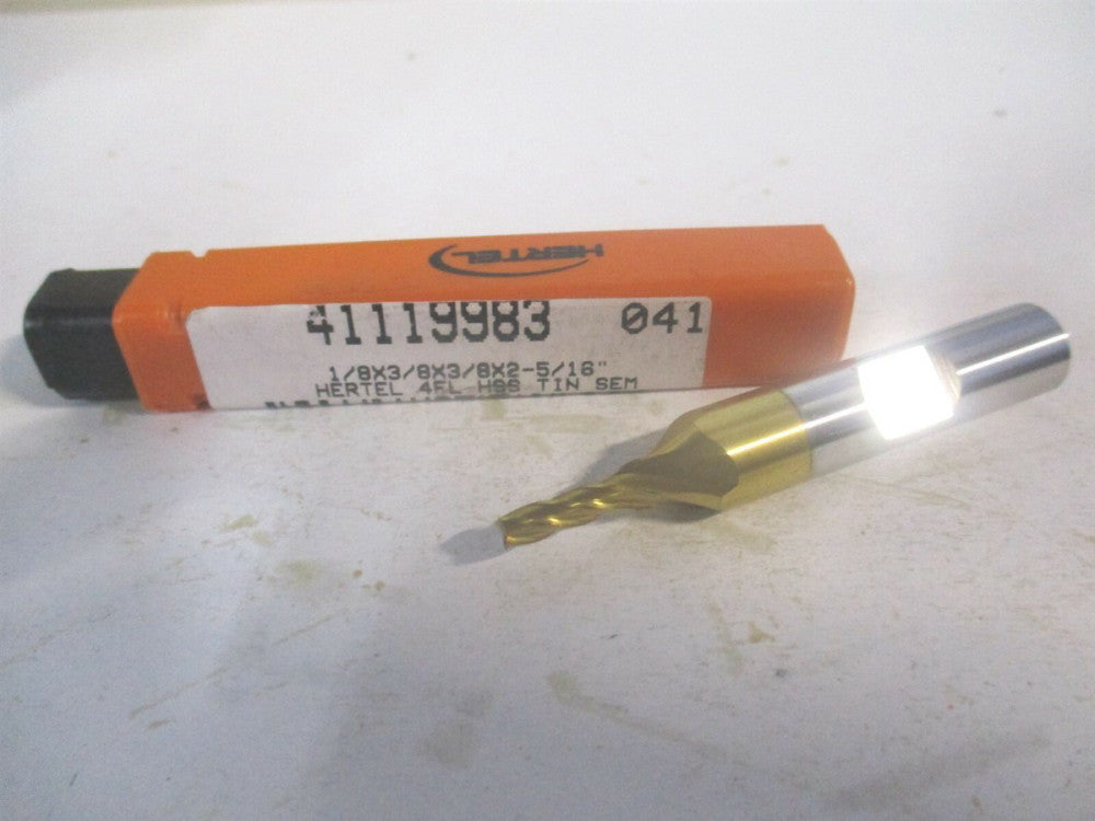(E8031008) 1/8" x 3/8" x 3/8" x 2-5/16" OAL 4 Flute HSS Square End Mill 