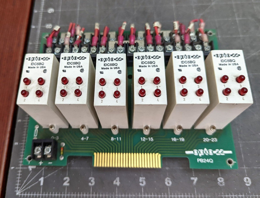 Opto 22 PB24Q 6-Slot Board With 6 IDC5BQ Quad Pak 4-Channel Input Modules [A4B2]