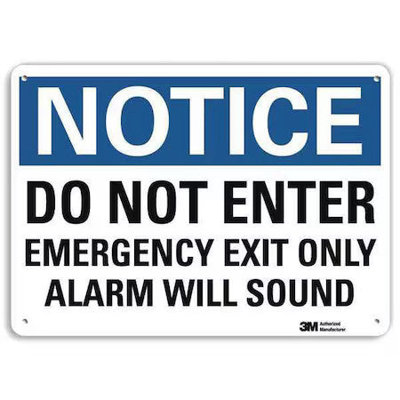 Lyle U5-1135-Na_14X10 Exit Sign, Recycled Aluminum, 14" W, 10" H, White