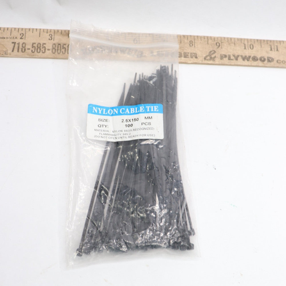 (100-Pk) Zip Cable Ties Nylon Heavy Duty 2.5 x 150 MM