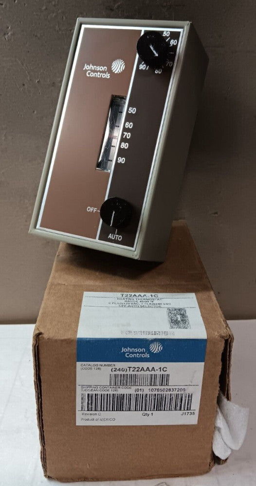 NEW JOHNSON CONTROLS T22AAA-1C HEATING NTHERMOSTAT 40-90º 120/240V