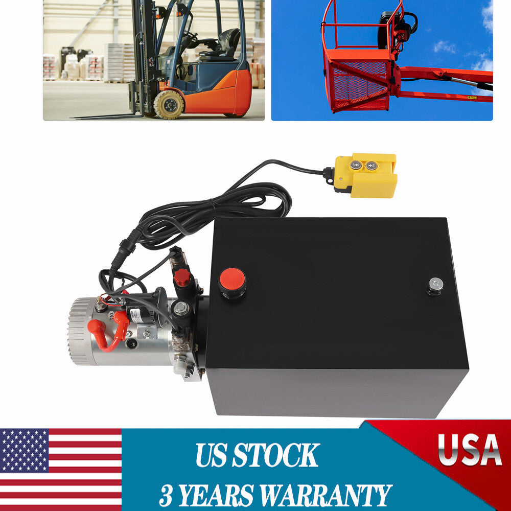 20 Quart Double Acting Hydraulic Pump Dump Trailer Reservoir 3000W 12V Unit Pack