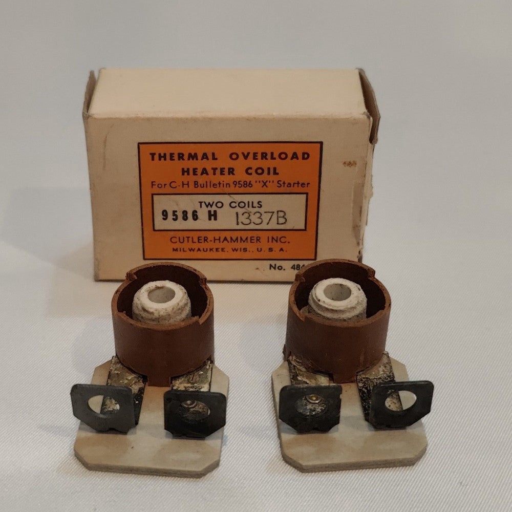 BOX OF (2) CUTLER-HAMMER 9586 H 1337B THERMAL OVERLOAD HEATER COIL NOS